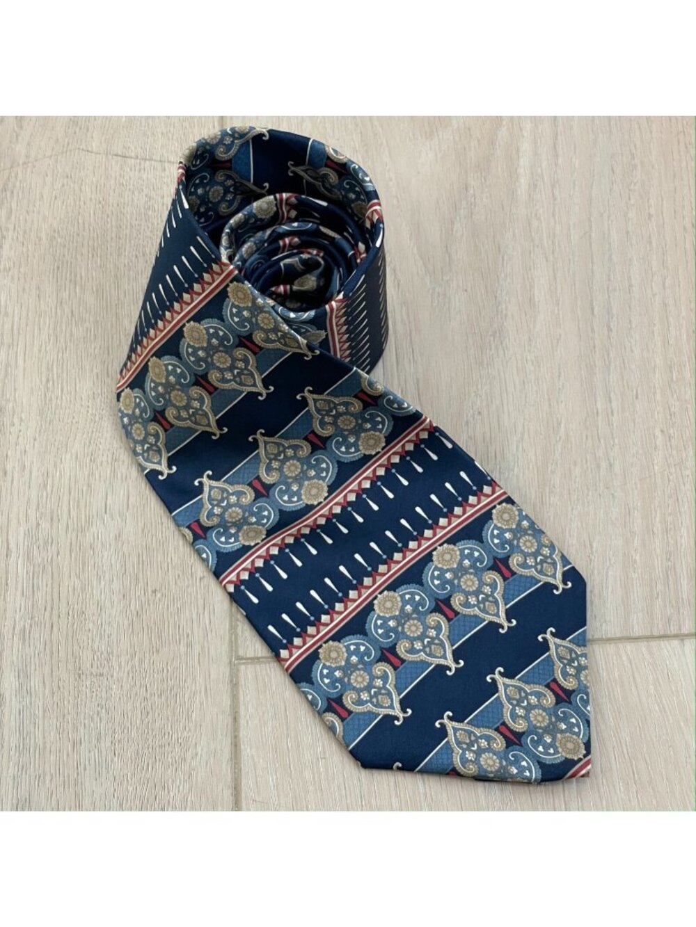 Vintage Givenchy Monsieur Mens Silk Tie Paisley Printed Made in USA Necktie